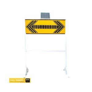 Flecha Solar en Aluminio 1.50m x 50cm con Panel Solar y Luces LED